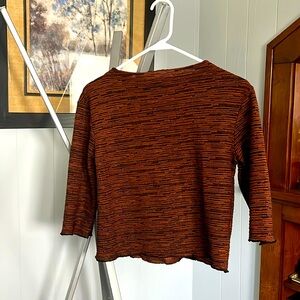 Orange and black mid sleeve top